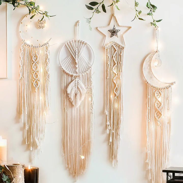 Macramé Lua e Estrela - Decoração de Parede