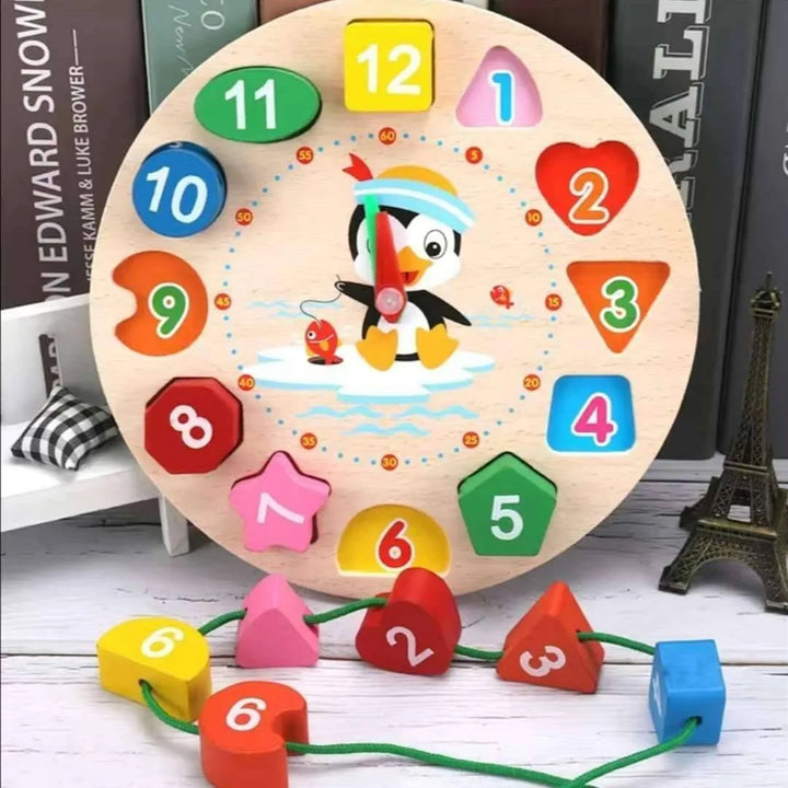 Blocos de Encaixe Montessori em Madeira – Jogo Educativo de Formas e Cores