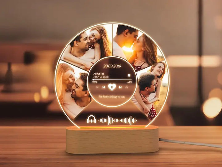 Placa Acrílica Spotify Personalizada com Luz LED