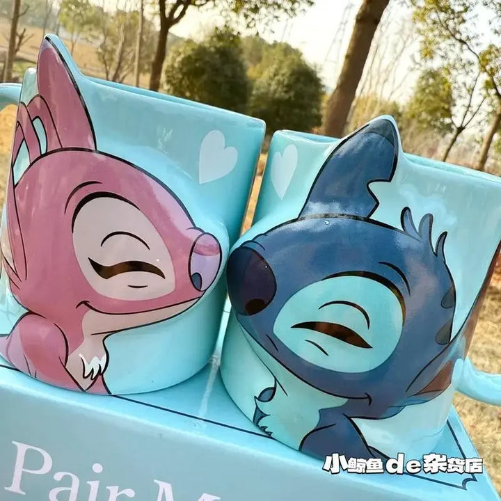 Conjunto de Canecas Lilo & Stitch em Cerâmica