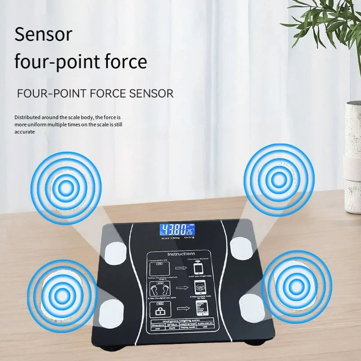 Balança Digital Inteligente com Bluetooth – Mede Peso, Gordura Corporal e Muito Mais
