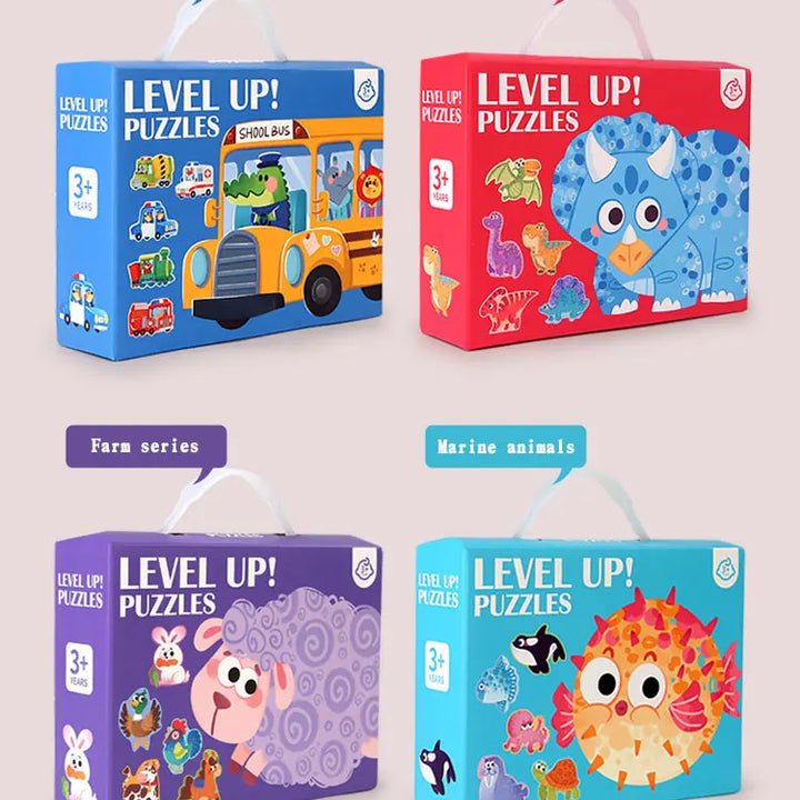 Puzzle de Madeira Animais Felizes – Jogo Educativo para Crianças