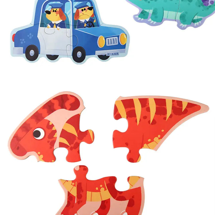 Puzzle de Madeira Animais Felizes – Jogo Educativo para Crianças