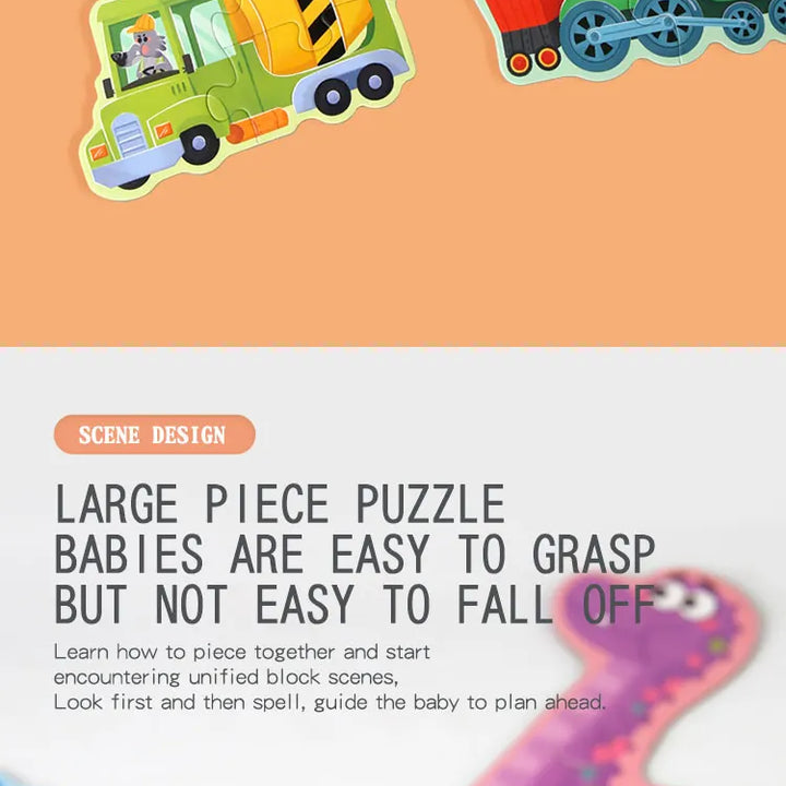Puzzle de Madeira Animais Felizes – Jogo Educativo para Crianças