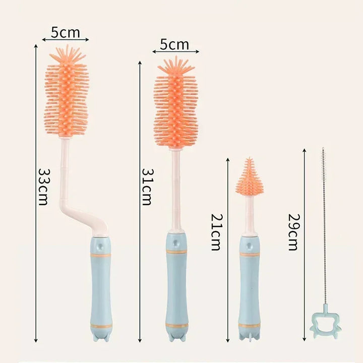 Escova de Silicone para Bibeirão de Bebé com Cabo Longo