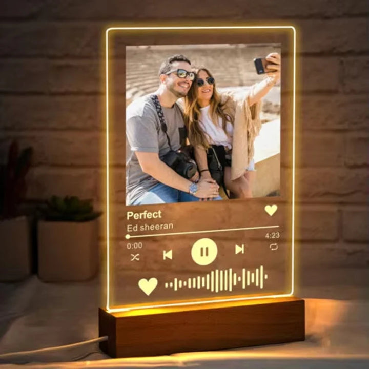 Placa Acrílica Spotify Personalizada com Luz LED