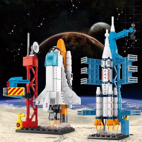 Base de Lançamento Espacial 3D – Puzzle em Blocos Miniatura