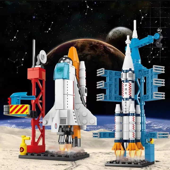 Base de Lançamento Espacial 3D – Puzzle em Blocos Miniatura