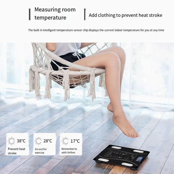 Balança Digital Inteligente com Bluetooth – Mede Peso, Gordura Corporal e Muito Mais