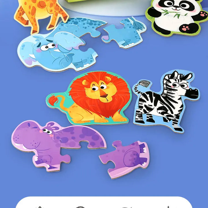 Puzzle de Madeira Animais Felizes – Jogo Educativo para Crianças