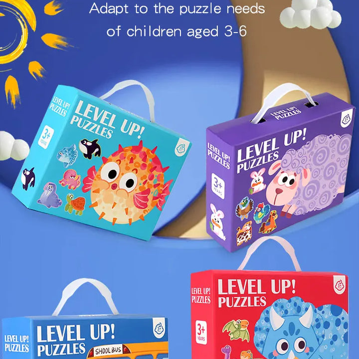 Puzzle de Madeira Animais Felizes – Jogo Educativo para Crianças