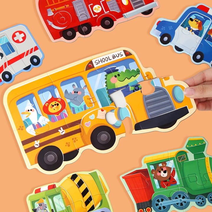Puzzle de Madeira Animais Felizes – Jogo Educativo para Crianças