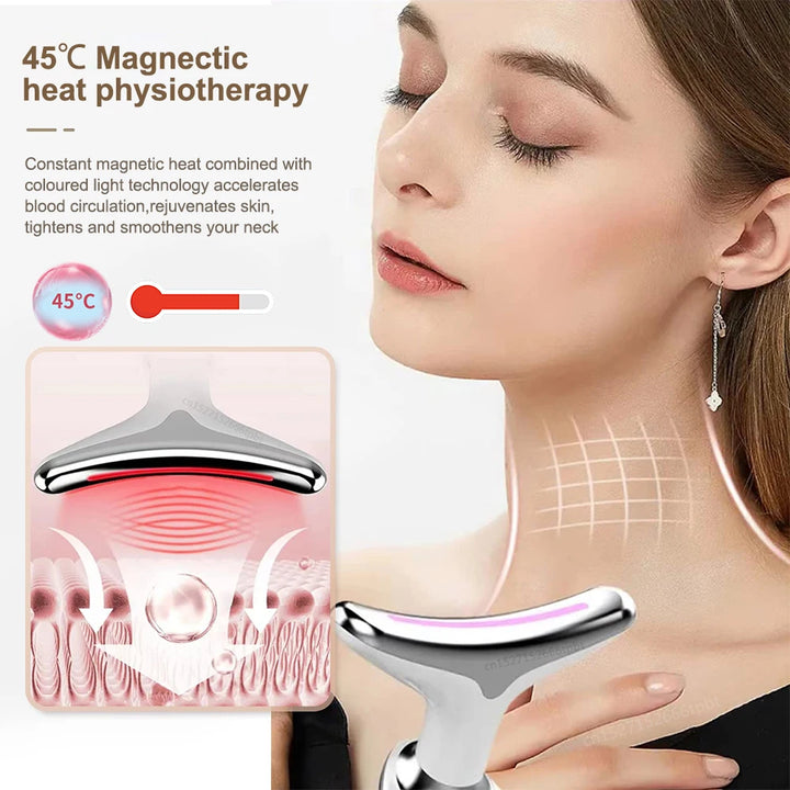 Massajador Facial EMS Microcorrente com Terapia LED