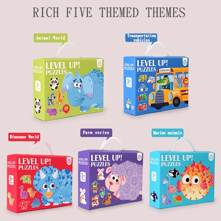 Puzzle de Madeira Animais Felizes – Jogo Educativo para Crianças