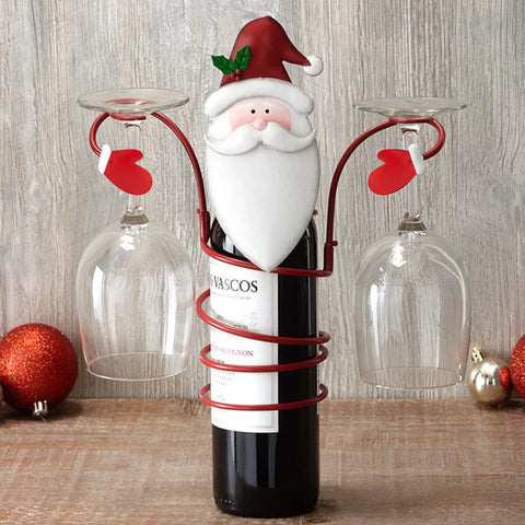 Suporte para Garrafa de Vinho de Natal - Decoração Temática para Bar ou Adega