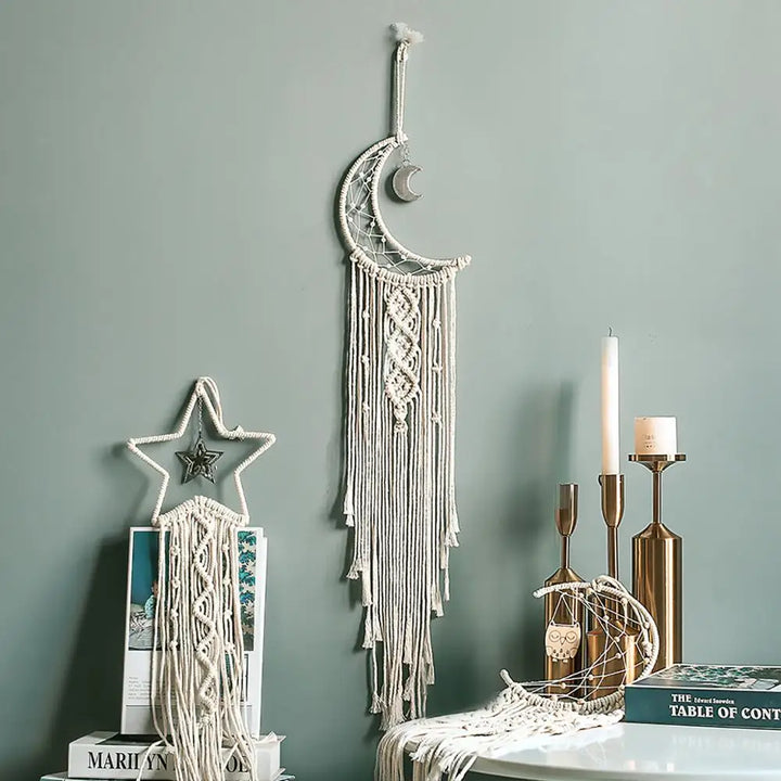 Macramé Lua e Estrela - Decoração de Parede