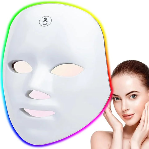 Máscara Facial LED Recarregável 7 Cores – Rejuvenescimento e Lifting