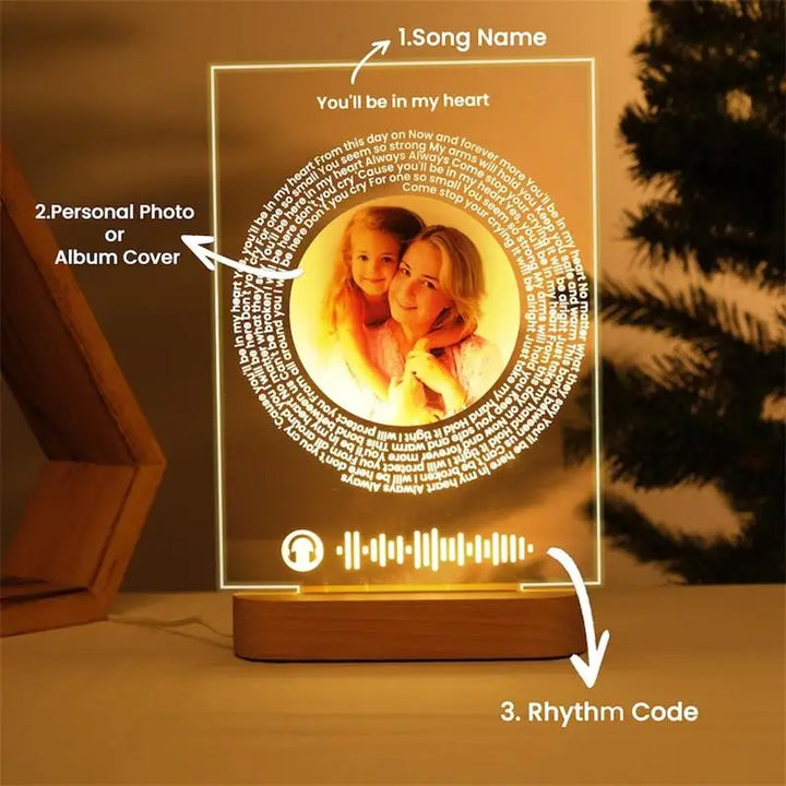 Placa Acrílica Spotify Personalizada com Luz LED