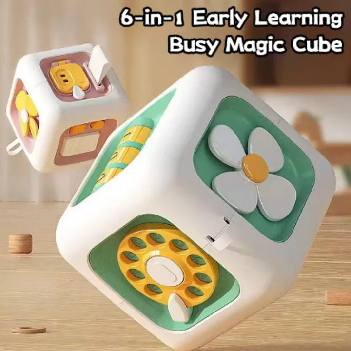 Cubo Sensorial Montessori 6 em 1 – Brinquedo Educativo para Bebés e Crianças