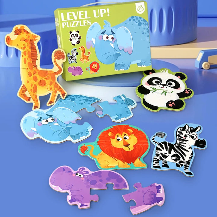 Puzzle de Madeira Animais Felizes – Jogo Educativo para Crianças
