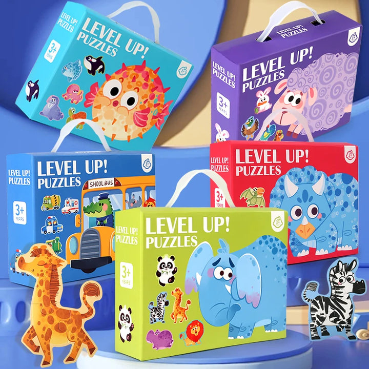 Puzzle de Madeira Animais Felizes – Jogo Educativo para Crianças