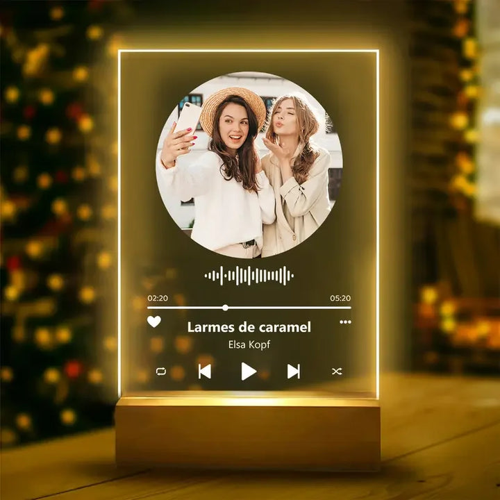 Placa Acrílica Spotify Personalizada com Luz LED
