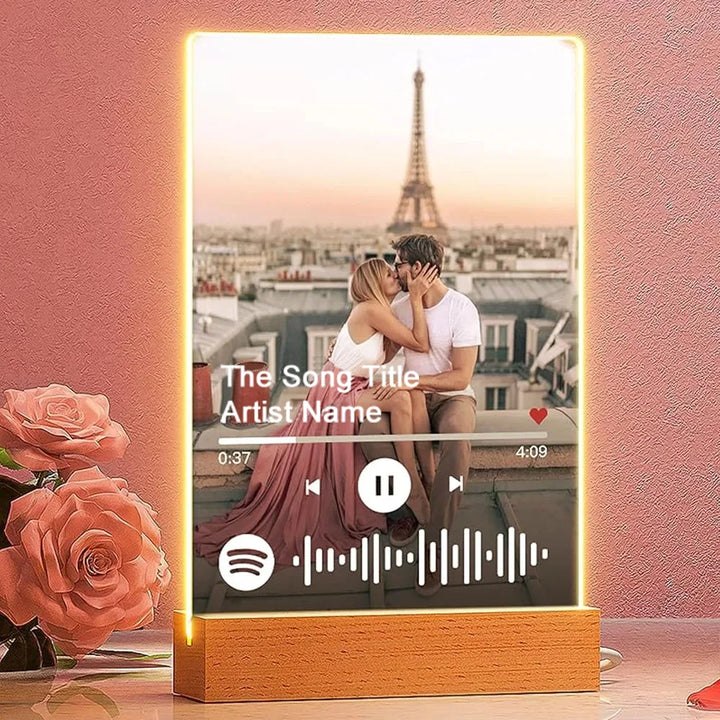Placa Acrílica Spotify Personalizada com Luz LED
