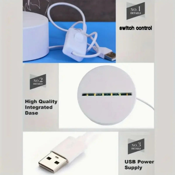 Candeeiro 3D Finger Heart