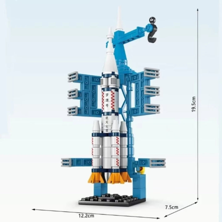 Base de Lançamento Espacial 3D – Puzzle em Blocos Miniatura