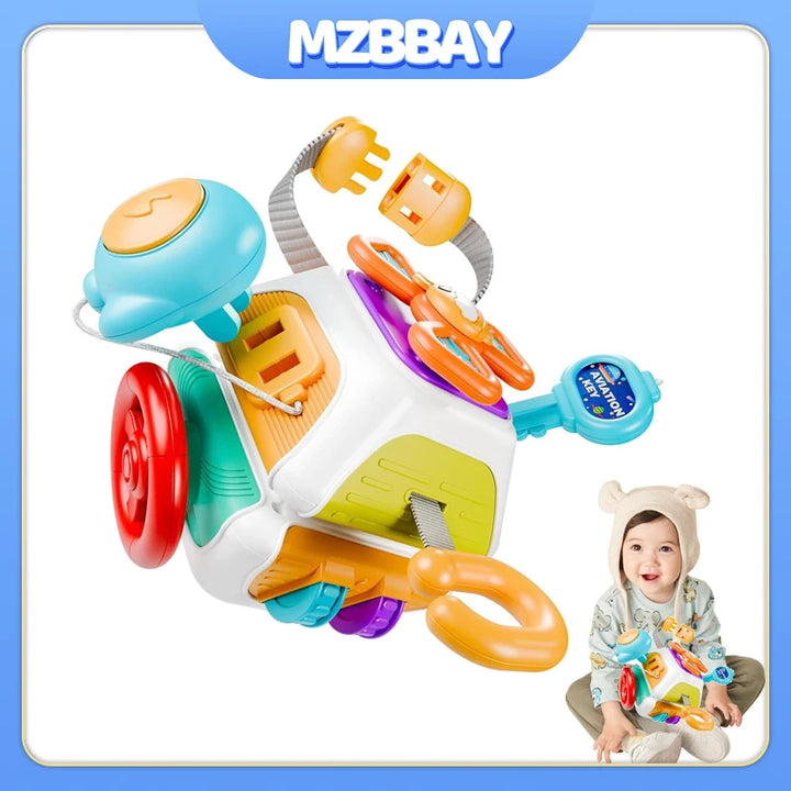Cubo Sensorial Montessori – Brinquedo Educativo de Aprendizagem para Bebé