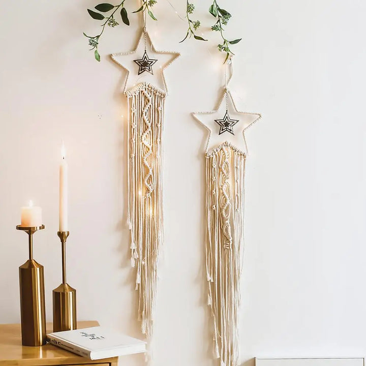 Macramé Lua e Estrela - Decoração de Parede