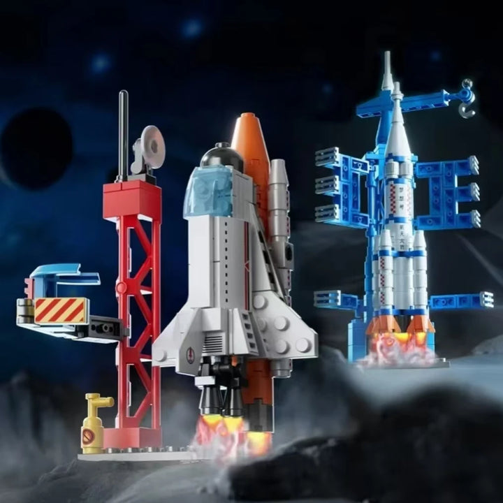 Base de Lançamento Espacial 3D – Puzzle em Blocos Miniatura