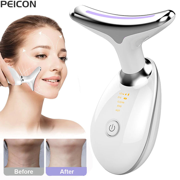 Massajador Facial EMS Microcorrente com Terapia LED