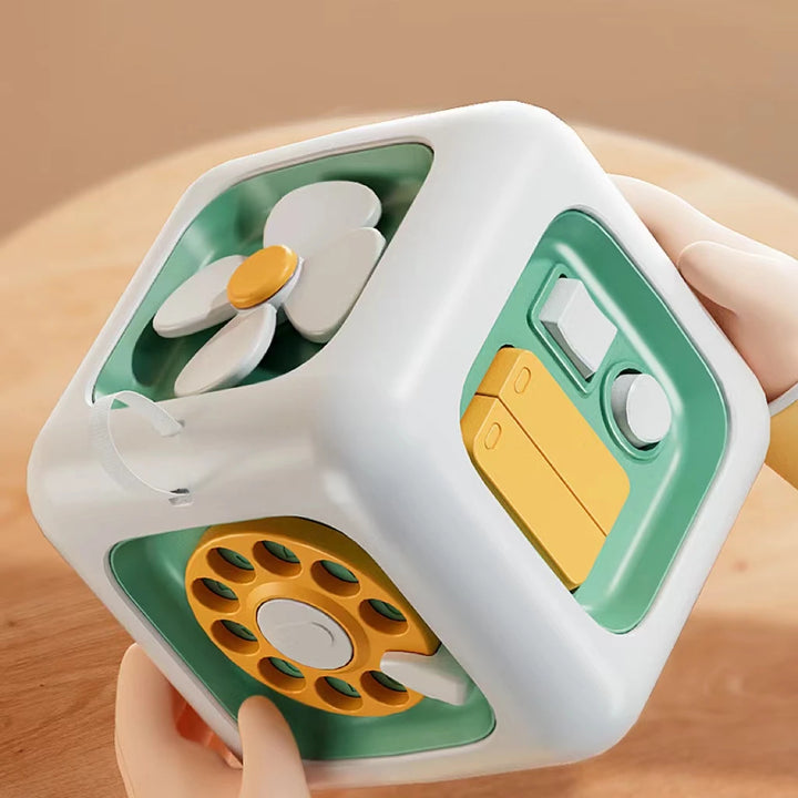 Cubo Sensorial Montessori 6 em 1 – Brinquedo Educativo para Bebés e Crianças