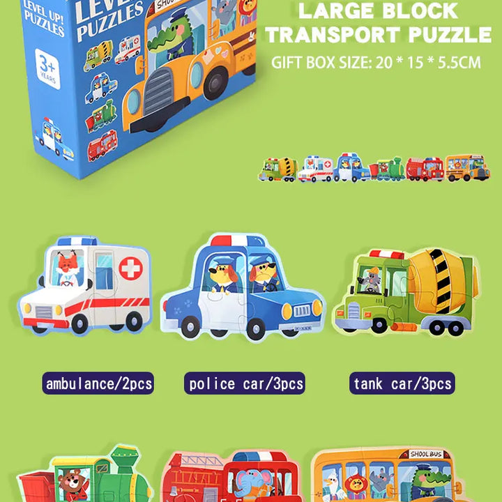 Puzzle de Madeira Animais Felizes – Jogo Educativo para Crianças